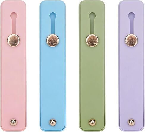Phone Grip Holder, 4 Pack Cell Phone Grip Strap Telescopic Finger Strap Stand Universal Finger Kickstand for Most Smartphone - Pink Green Blue Purple in Kuwait