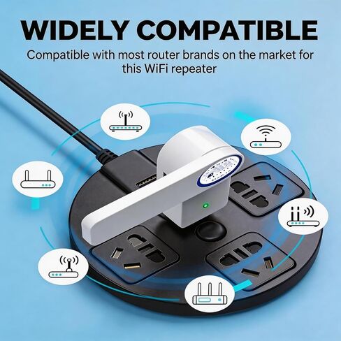 【USB محمول】 معزز مكرر شبكة WiFi للمنزل والمكتب بسرعة 300 ميجا بت في الثانية يغطي ما يصل إلى 1500 قدم مربع ويدعم 25 جهازًا موسع نطاق لاسلكي مع تقنية NFC للتلفزيون الذكي والكمبيوتر المحمول والكمبيوتر المحمول والهواتف المحمولة in Kuwait
