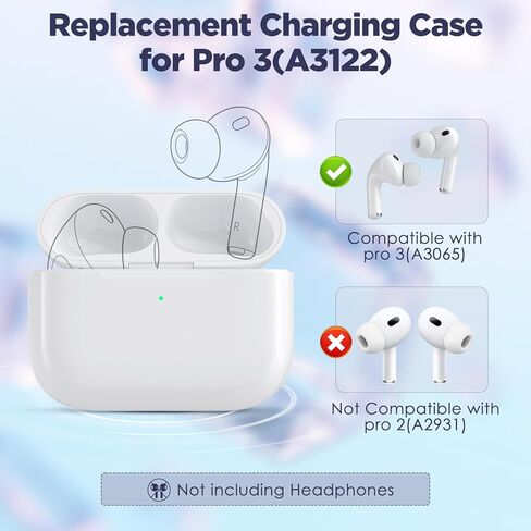 علبة شحن بديلة لأجهزة Airpods Pro (الجيل الثالث)، منفذ شحن USB-C لاستبدال علبة الشحن Airpod Pro 3، دعم زر مزامنة البلوتوث، بدون سماعات أذن in Kuwait