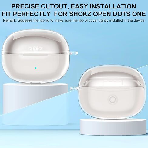 Aircawin لـ SHOKZ Open Dots حافظة واحدة شفافة، لـ SHOKZ Open Dots One Case Cover 2025، مادة TPU الناعمة المقاومة للصدمات لسماعات الأذن اللاسلكية SHOKZ ملحقات سماعات الأذن مع حلقة تسلق وقلم تنظيف - شفاف in Kuwait
