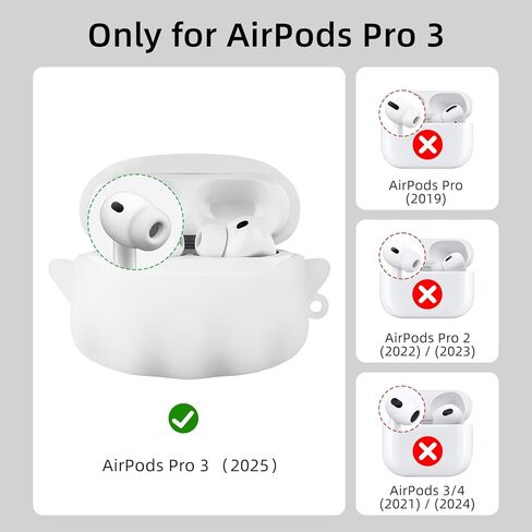 for AirPods Pro 3 Case 2025 Cute, Luminous Funny 3D Ghost Case Designed for Apple AirPods Pro 3rd Generation, Soft Silicone Anime AirPods Pro 3 Cases Cover for Women Men Kids Teens Girls Boys in Kuwait