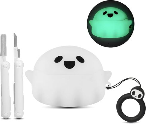 لـ AirPods Pro 3 Case 2025، حافظة شبح ثلاثية الأبعاد لطيفة ومشرقة ومضحكة مصممة لـ Apple AirPods Pro 3rd Generation، غطاء من السيليكون الناعم Anime AirPods Pro 3 للنساء والرجال والأطفال والمراهقين والبنات والأولاد in Kuwait