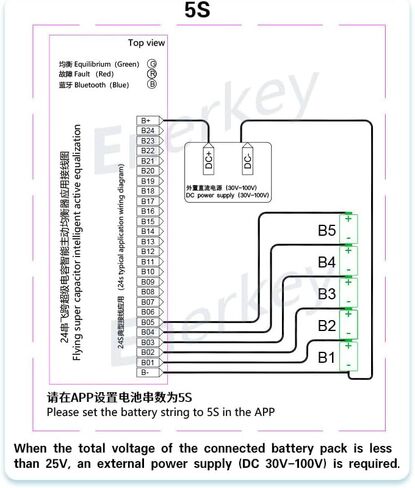 4A Smart Active Balancer 2S-24S Li-ion LiFePO4 بطارية ليثيوم 12 فولت - 100 فولت in Kuwait