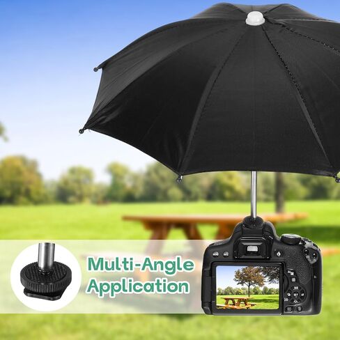 PATIKIL Camera Umbrella, 2 Pack 10.6 Inch Sunshade Camera Hot Shoe Umbrella Rain Cover Protectors for Nikon, Black in Kuwait