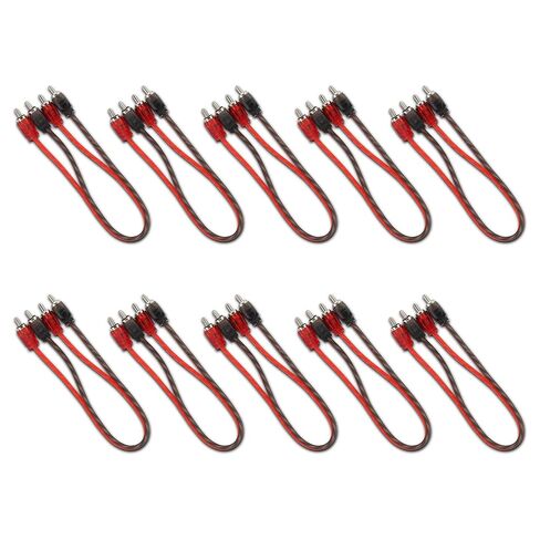 DS18 1FT Ultra Flex RCA Cable 10-Pack – 100% OFC Oxygen Free Copper Dual Male RCA Audio Cable for Car Audio Amplifiers, Subwoofers & Stereo Systems – Flexible Noise-Free Signal Interconnect in Kuwait
