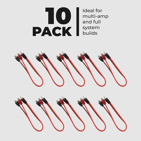 DS18 1FT Ultra Flex RCA Cable 10-Pack – 100% OFC Oxygen Free Copper Dual Male RCA Audio Cable for Car Audio Amplifiers, Subwoofers & Stereo Systems – Flexible Noise-Free Signal Interconnect in Kuwait