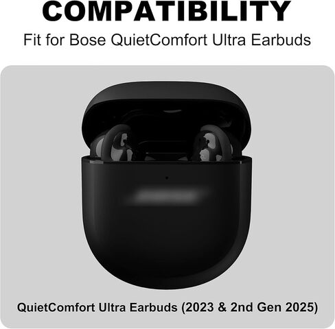 أطراف أذن بديلة متوافقة مع سماعات الأذن Bose QuietComfort Ultra (2023 والجيل الثاني 2025)، يغطي طرف الجناح السيليكون المضاد للانزلاق رأس الأذن مع صندوق تخزين محمول (3، أسود، صغير/متوسط/كبير) in Kuwait