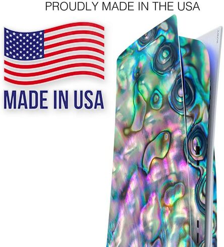 ITS A Skin Skins متوافقة مع إصدار قرص وحدة التحكم Sony Playstation 5 - غطاء ملتف لملصقات واقية - غلاف أذن البحر وردي وأخضر وأزرق أوبال in Kuwait
