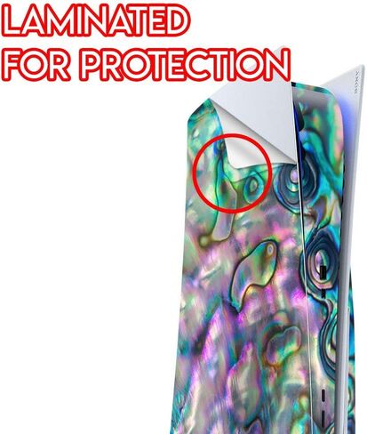 ITS A Skin Skins متوافقة مع إصدار قرص وحدة التحكم Sony Playstation 5 - غطاء ملتف لملصقات واقية - غلاف أذن البحر وردي وأخضر وأزرق أوبال in Kuwait