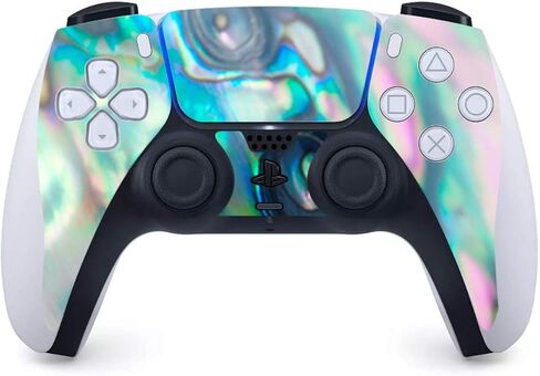 ITS A Skin Skins متوافقة مع إصدار قرص وحدة التحكم Sony Playstation 5 - غطاء ملتف لملصقات واقية - غلاف أذن البحر وردي وأخضر وأزرق أوبال in Kuwait