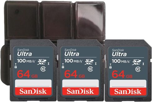 3X 64GB Ultra SDXC UHS-I Memory Card + Memory Card Holder in Kuwait