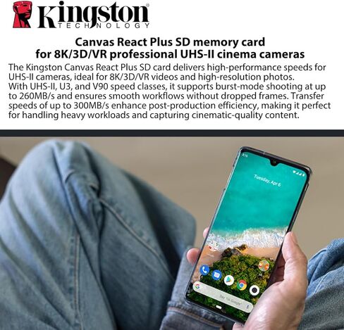 Kingston Canvas React Plus 64GB U3 V90 SD Card (2-Pack) Bundle with Focus All-in-One High Speed Card Reader (3 Items) in Kuwait