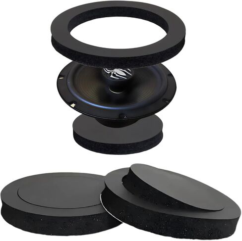 2 Pcs 6.5 inch Speakers Foam Rings, 6.5"Foam Speaker Enhancer, High Rebound Sponge Blocker Self Adhesive in Kuwait