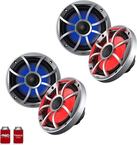 Wet Sounds OE-65ic-S-RGB 6.5" OEM Replacement Speakers with Silver Grill and RGB Lighting 2 Pair in Kuwait