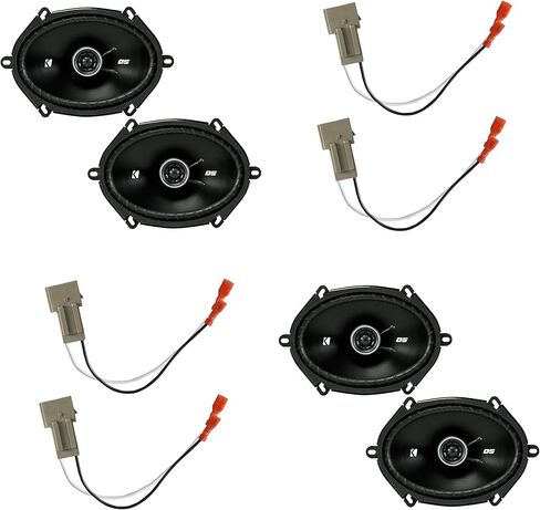 مكبرات صوت KICKER مقاس 6 × 8 بوصة لسيارة Ford F-250/F-350/F-450/F-550 1999-2004 مجموعة ترقية - 4 عبوات من سلسلة CS مع حزام، باب أمامي محوري للصوت في السيارة وباب خلفي أو مكبر صوت لوحة جانبية 43DSC6804 in Kuwait