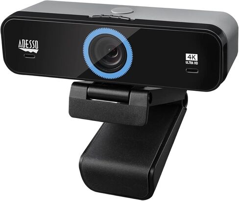 Adesso 4K Webcam Dual Microphones, Adjustable FOV, Built-in Dual Microphones, Privacy Switch, Tripod Mount & Crystal Clear 4K UHD Video - Perfect for Video Calls, Streaming, and Online Classes in Kuwait