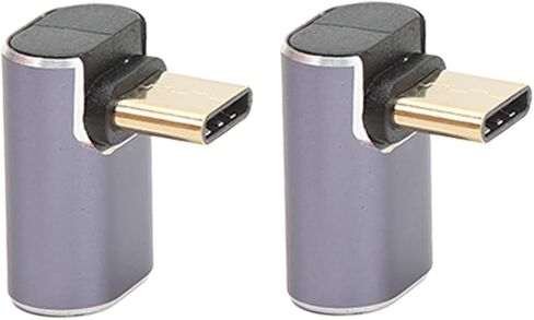 قطعتان من محول USB C، موصل بزاوية قائمة 90 درجة، محول من النوع C عالي السرعة بسرعة 40 جيجابت في الثانية لشحن المساحات الصغيرة ونقل البيانات in Kuwait
