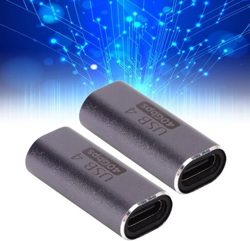 2pcs USB C Adapter, Female to Female Straight Connector, 40Gbps 100W Fast Charging Adapter for Phones, Tablets and Laptops Use in Kuwait