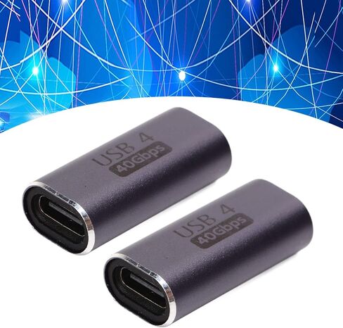 2pcs USB C Adapter, Female to Female Straight Connector, 40Gbps 100W Fast Charging Adapter for Phones, Tablets and Laptops Use in Kuwait