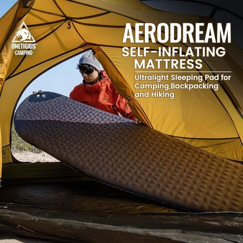 ONETIGRIS CAMPING AERODREAM Self-Inflating Mattress,4.1 R Inflatable Foam Sleeping Pad for Camping,Backpacking and Hiking in Kuwait