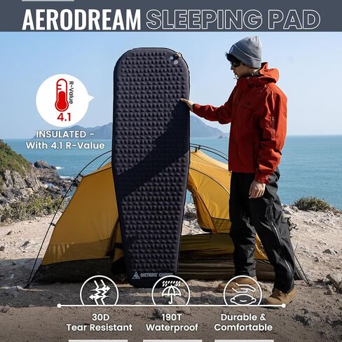 ONETIGRIS CAMPING AERODREAM Self-Inflating Mattress,4.1 R Inflatable Foam Sleeping Pad for Camping,Backpacking and Hiking in Kuwait