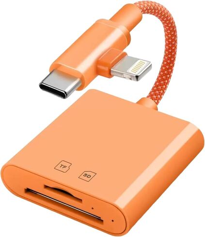 [Apple MFi Certified] SD Card Reader for iPhone iPad Mac, SD Card Adapter with USB-C and Lightning Dual Slot for MicroSD/SD, TF Card Trail Camera Viewer Memory Plug and Play (White) in Saudi Arabia