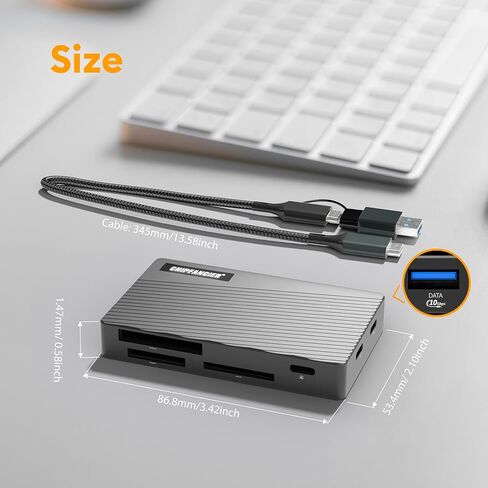 قارئ بطاقات الذاكرة USB 3.2 بسرعة 10 جيجابت في الثانية قارئ بطاقات الذاكرة المتعددة الكل في 1 قراءة متزامنة SD Micro SD TF MS CF قارئ بطاقات فلاش مدمج للكمبيوتر وكاميرا الكمبيوتر المحمول باللون الأزرق in Kuwait