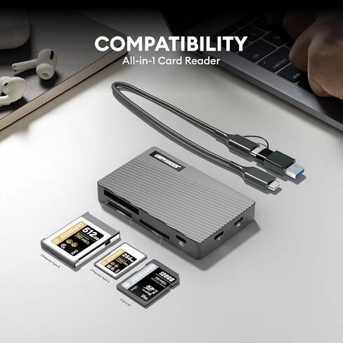 قارئ بطاقات الذاكرة USB 3.2 بسرعة 10 جيجابت في الثانية قارئ بطاقات الذاكرة المتعددة الكل في 1 قراءة متزامنة SD Micro SD TF MS CF قارئ بطاقات فلاش مدمج للكمبيوتر وكاميرا الكمبيوتر المحمول باللون الأزرق in Kuwait