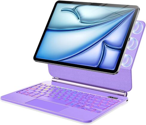 Keyboard Case for iPad Air 13 inch (M3 2025/M2, 2024),iPad Pro 12.9 inch (3/4/5/6th Gen) Magic Magnetic Backlit Keyboard Case with Multi-Touch Trackpad- Easy-Set Floating Cantilever Stand (Rose Red) in Kuwait