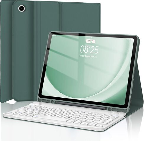 Keyboard Case for Samsung Galaxy Tab A9 Plus 5G 11 Inch 2023(SM-X210/X216/X218) - Detachable Wireless Bluetooth Keyboard - Folio Smart Cover with S Pen Holder for Galaxy Tab A9+ 11" (Green) in Kuwait