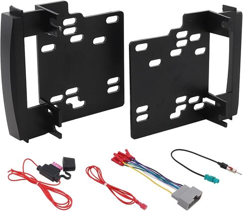 Double DIN Radio Installation Dash Kit with Radio Wire Harness for 2007-2016 Jeep Dodge Chrysler, Radio Dash Stereo Mounting Installation Trim Bezel Bracket Wire Kits in Kuwait