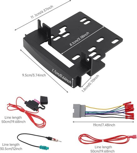 Double DIN Radio Installation Dash Kit with Radio Wire Harness for 2007-2016 Jeep Dodge Chrysler, Radio Dash Stereo Mounting Installation Trim Bezel Bracket Wire Kits in Kuwait