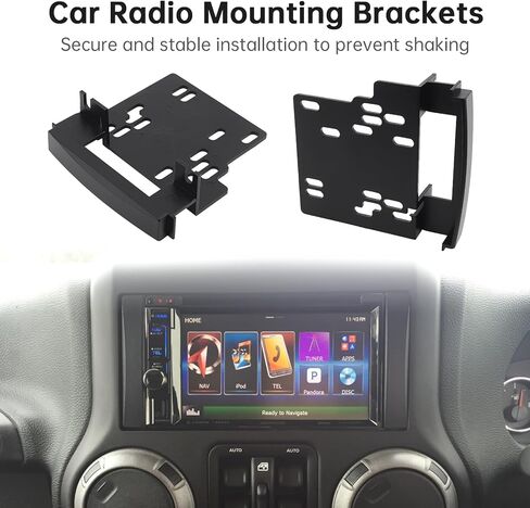 Double DIN Radio Installation Dash Kit with Radio Wire Harness for 2007-2016 Jeep Dodge Chrysler, Radio Dash Stereo Mounting Installation Trim Bezel Bracket Wire Kits in Kuwait