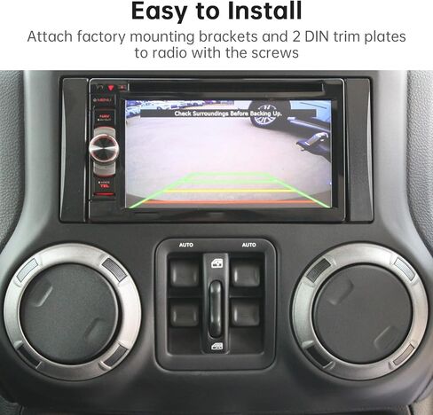Double DIN Radio Installation Dash Kit with Radio Wire Harness for 2007-2016 Jeep Dodge Chrysler, Radio Dash Stereo Mounting Installation Trim Bezel Bracket Wire Kits in Kuwait