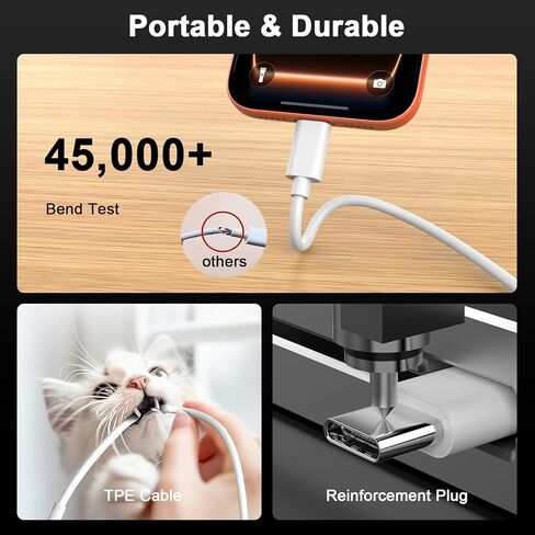 [معتمد من Apple MFi] كابل شحن سريع iPhone 17 Pro Max، كابل شحن USB C إلى USB C سلك شحن USB C لهاتف iPhone 17/17 Pro/17 Pro Max/Air/16/16 Pro Max/16 Plus/15 in Kuwait