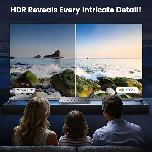 محول HDMI: محول HDMI 2.1 بدقة 8K@60 هرتز، مخرج 7 في 1، 48 جيجابت في الثانية مع جهاز تحكم عن بعد يدعم HDR10+ Dolby Vision، CEC، | متوافق مع PS5، وXbox Series X، وApple TV، ومشغل Blu-Ray، وHDTV، والشاشة in Kuwait