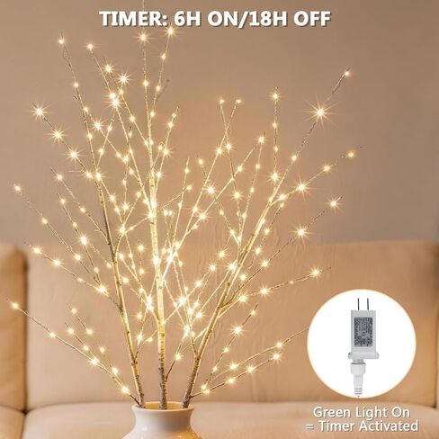 Bexdir Lighted Olive Branches with Timer, Lighted Branches 33IN 99 LED,Vase Artificial Light, Olive Night Light, Artificial Plant for Home Spring Christmas Party Wedding Decor-Battery Operated in Saudi Arabia