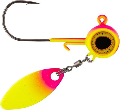 Northland Fishing Tackle Deep-Vee Spin Jig، تهزهز دوارة Walleye متعددة الاستخدامات مع شفرة الصفصاف الضارب، طعم متعدد الأنواع، طعم صيد أساسي، أحجام وألوان متنوعة in Kuwait