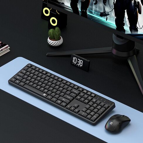 مجموعة لوحة مفاتيح وماوس لاسلكية من Redragon BS7634، 104 مفاتيح 2.4 جيجا هرتز لوحة مفاتيح غشائية لاسلكية منخفضة المستوى مع تصميم منخفض المستوى، قبضة مريحة مريحة، ماوس 4000 نقطة في البوصة كحد أقصى in Kuwait