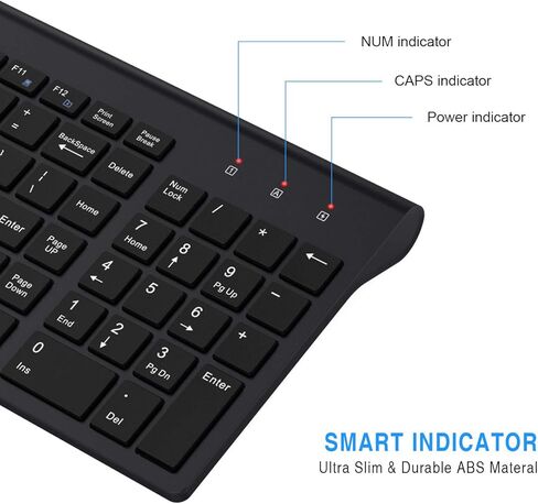 cimetech Wireless Keyboard and Mouse Combo, Compact Silent Ergonomic Scissor Switch Keyboard and Optical Mouse Set, 2.4G Lag-Free Cordless Keyboard Mice for Computer, Mac, Laptop, PC, Windows - Black in Kuwait