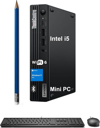 كمبيوتر مكتبي Lenovo ThinkCentre M70q Gen 5 Tiny Business، Intel 10-Core i5-14400T (> i7-13700T)، UHD Graphics 730، MFF، كمبيوتر صغير، Wi-Fi، كمبيوتر IST مخصص 16 جيجابايت/32 جيجابايت DDR5 RAM، 512 جيجابايت/1 تيرابايت SSD، Win 11 Pro in Kuwait