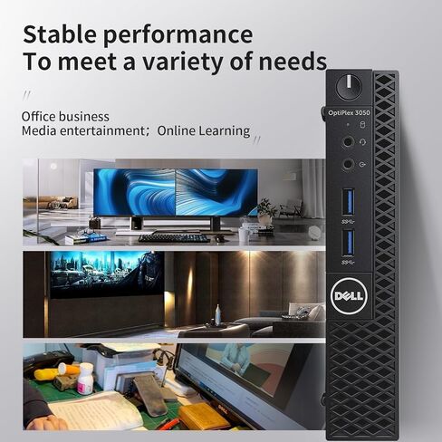 كمبيوتر مكتبي صغير طراز Optiplex 3050 من Dell، شاشة عالية الدقة مقاس 27 بوصة، معالج Intel Core i5-7500T، ذاكرة الوصول العشوائي DDR4 سعة 8 جيجابايت، محرك أقراص SSD سعة 256 جيجابايت، لوحة مفاتيح وماوس، نظام التشغيل Windows 11 Pro (متجدد) in Kuwait