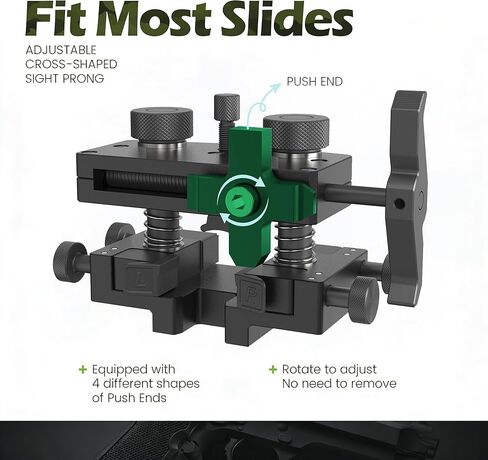 SporGain Pistol Sight Pusher Tool with Heavy-Duty Construction for Handguns Front Rear Sight Removal Adjustment, with 4 Push End and 6 Pair Side Knobs in Kuwait