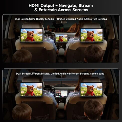 V10 10" QLED Android Double DIN Car Stereo with Car Karaoke, Pro DSP 4V Pre-Out, HDMI Out, aptX HD Bluetoth, 4G LTE, Wireless CarPlay & Android Auto, with 1080P Front Dash Cam & Backup Cam in Kuwait