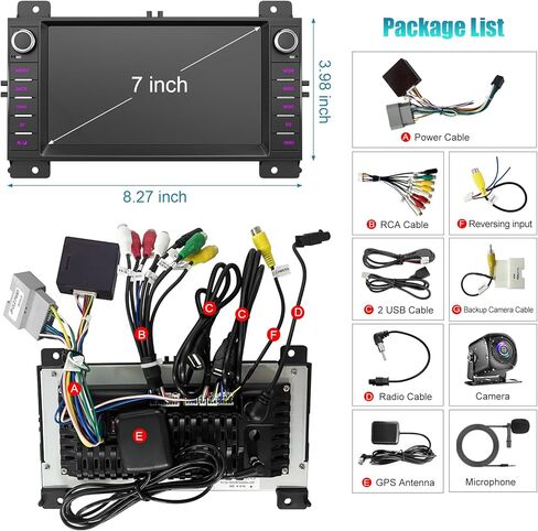 8Core Car Stereo for Jeep Grand Cherokee 2008-2013 & Dodge Durango 2011-2013, 4GB+64GB 7" Touch Screen Car Radio with Wireless Carplay Android Auto GPS Navigation FM Camera Bluetooth RDS Mirror Link in Kuwait