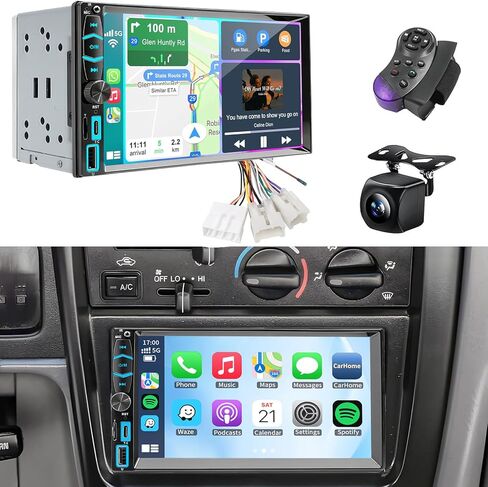 راديو السيارة ستيريو لاسلكي Carplay Android Auto Navi مع جهاز تحكم عن بعد SWC لسيارة Toyota Tacoma Sienna1995-2004/4Runner Camry Rav4 1990-2001/Tundra Sequoia 2000 2001 2002/Land Cruiser 1991-2000 in Kuwait