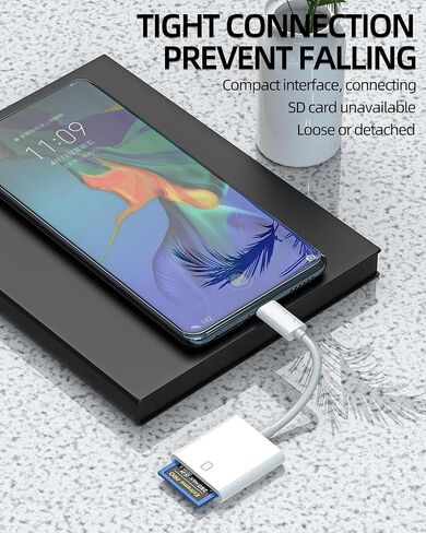 iPhone 15 Pro Max Plus USB C قارئ بطاقة SD لجهاز iPad 10、Air4/5、Mini6、Pro 12.9 محول ذاكرة الكاميرا محرك فلاش مدمج من النوع C كابل دونجل منفذ Thunderbolt متوافق مع Samsung MacBook in Kuwait