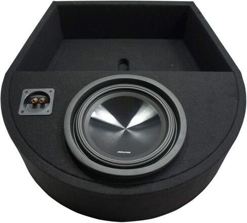 American Sound Connection Universal Replacement Spare Tire Alpine SWT-10S2 Single 10 Sub Box with S-A60M Amplifier & 4GA Amp Kit in Saudi Arabia