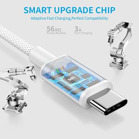 [Apple MFi Certified] Car Carplay Cable for iPhone 16 15,3Pack 6.6Ft USB A to USB C Fast Car Charger Nylon Braid Cord for iPhone 16/16 Plus/16 Pro/16 Pro Max/15/15 Plus/15Pro/15 Pro Max iPad Pro 12.9 in Kuwait