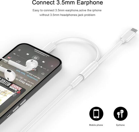 [Apple MFi Certified] Multi Lightning to 3.5 mm Headphone Jack Adapter,2 Pack iPhone Headphones Aux Audio Dongle + USB C TypeC to 3.5 Female Adapter for iPhone 17 16 15 14 13 Pro Max 12 11 XS XR 8 in Kuwait
